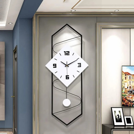 Silent Wall Clock Metal Modern Wall Clock Large Pendulum
