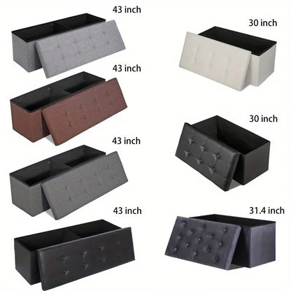Storage Ottoman Bench, Foot Rest Stool for Bedroom, Entryway, Living Room