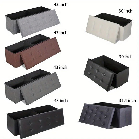 Storage Ottoman Bench, Foot Rest Stool for Bedroom, Entryway, Living Room
