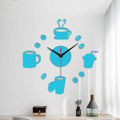 DIY Coffee Cups Kitchen  Clock Wall Decor