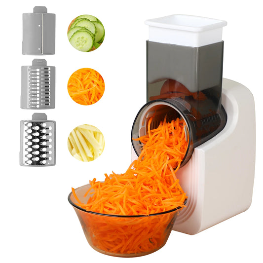 Electric Cheese Grater,Vegetable Slicer, Salad Maker, Fruit Cutter, Food Processor Spiralizer