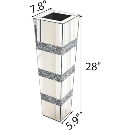 28" Large Crushed Diamond Floor Vase