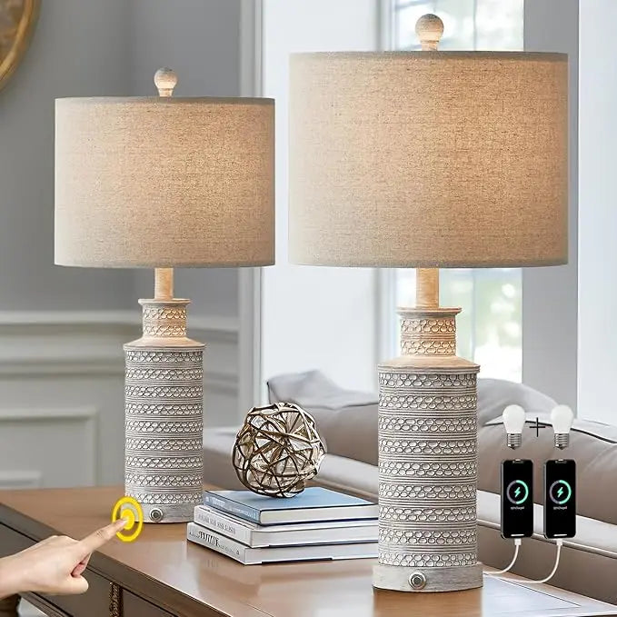 24'' Farmhouse Table Lamp Set of 2