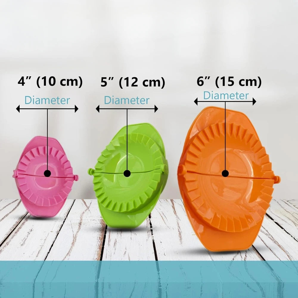 A set of 3 side press - plastic pastry formers and empanadas with crimped shell edges - kitchen tools
