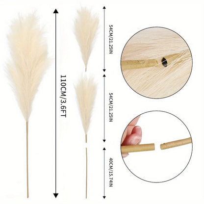4 Pcs Artificial Pampas Grass Large Stems 43'' Tall