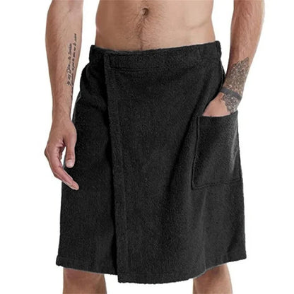 Men Soft Wearable Bath Towel with Pocket Bathrobes Shower Wrap Sauna Gym Swimming Holiday Spa Bath Beach Towel Toalla De Playa