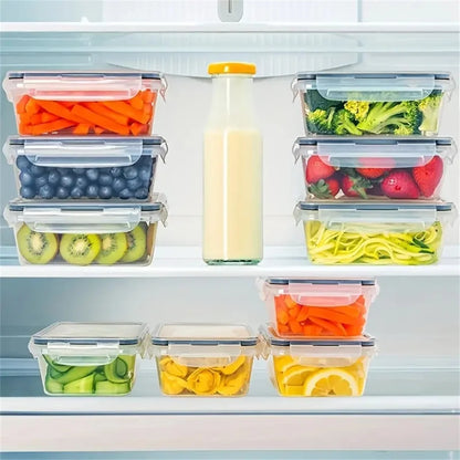 24pcs Kitchen Storage Container Set - Dishwasher Safe, Reusable Plastic Bins with Flip Lids for Fruits, Vegetables & Meats
