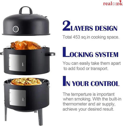 Heavy Duty Steel Charcoal Smoker