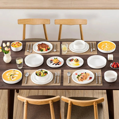 Ceramic Tableware Set 12/16/18/24PCS Dinner Plate, Dessert Plate, Bowl, Dinner Tableware Set Home Party Supply