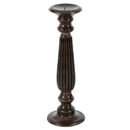 Candle Dark Brown Mango Wood Candle Holder, Set of 3