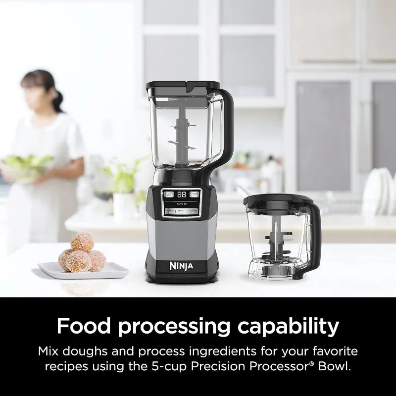 Compact Kitchen System, 1200W, 3 Functions for Smoothies, Dough & Frozen Drinks