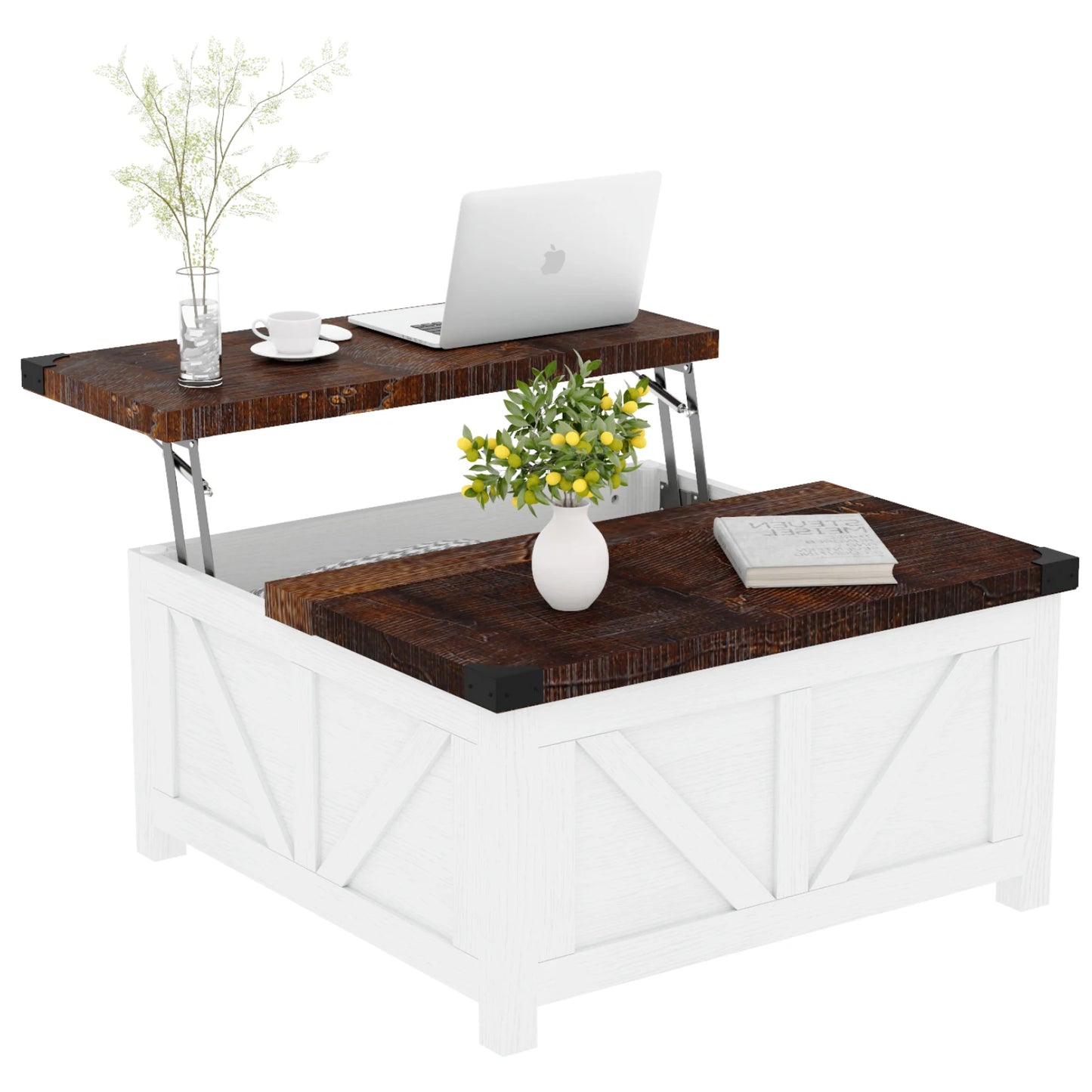 35.6"/40'' Lift Top Farmhouse Coffee Table with Large Hidden Storage