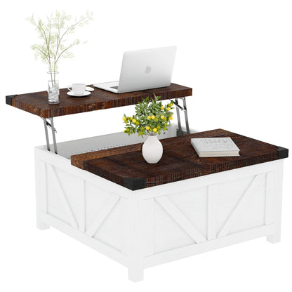 35.6"/40'' Lift Top Farmhouse Coffee Table with Large Hidden Storage