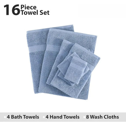 100% Cotton 16 Piece Bath Towels