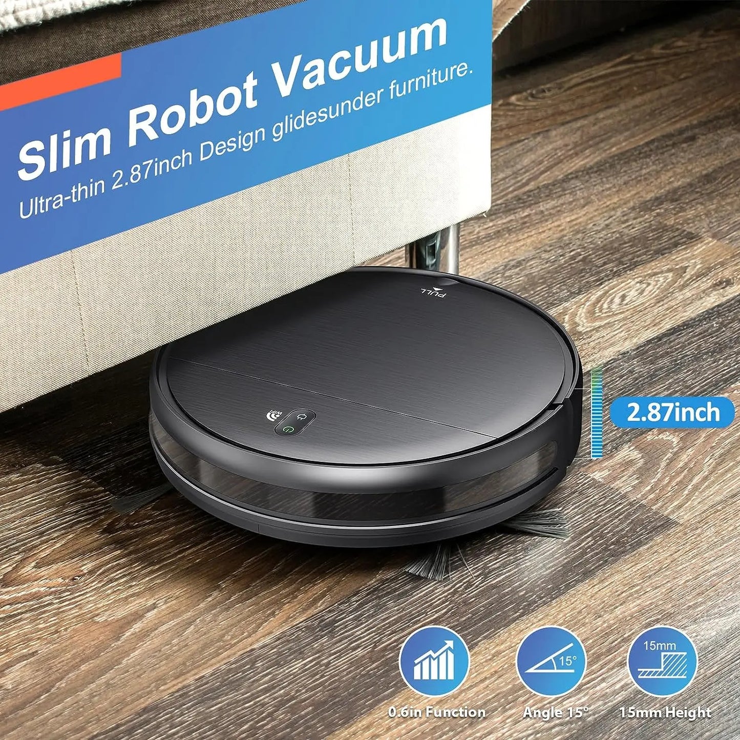 Robot Vacuum Cleaner 6000Pa Power, Auto Charging App, Control Water Tank Wet Mopping