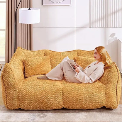 47" Bean Bag Chairs Large Bean Bag Couch for Adults Stuffed Sofa Chair