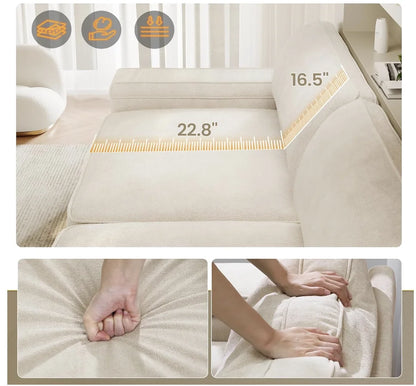 Sofas Couches for Living Room, Comfy Couch with Extra Deep Seats, Oversized Loveseat Sofa with Storage and 2 USB Chargin
