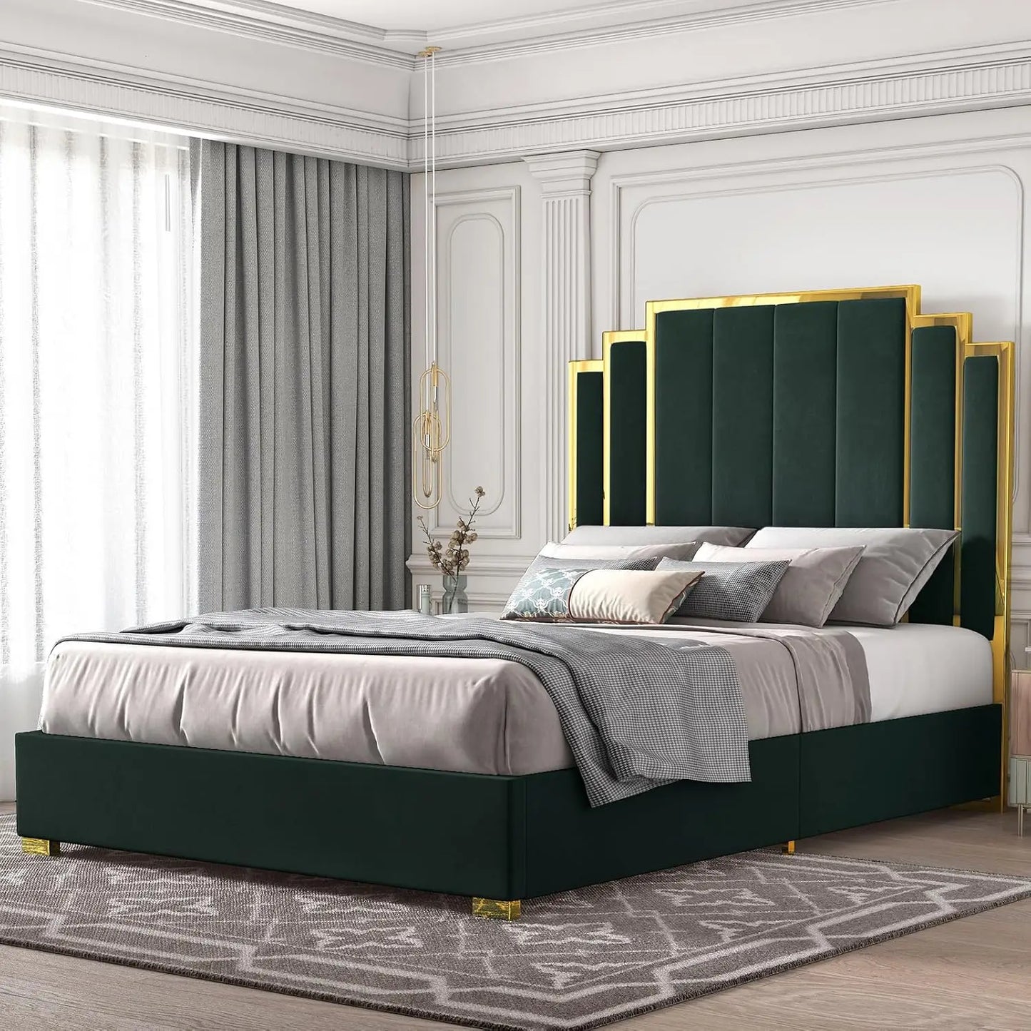 Queen Size Platform Bed Frame and Headboard