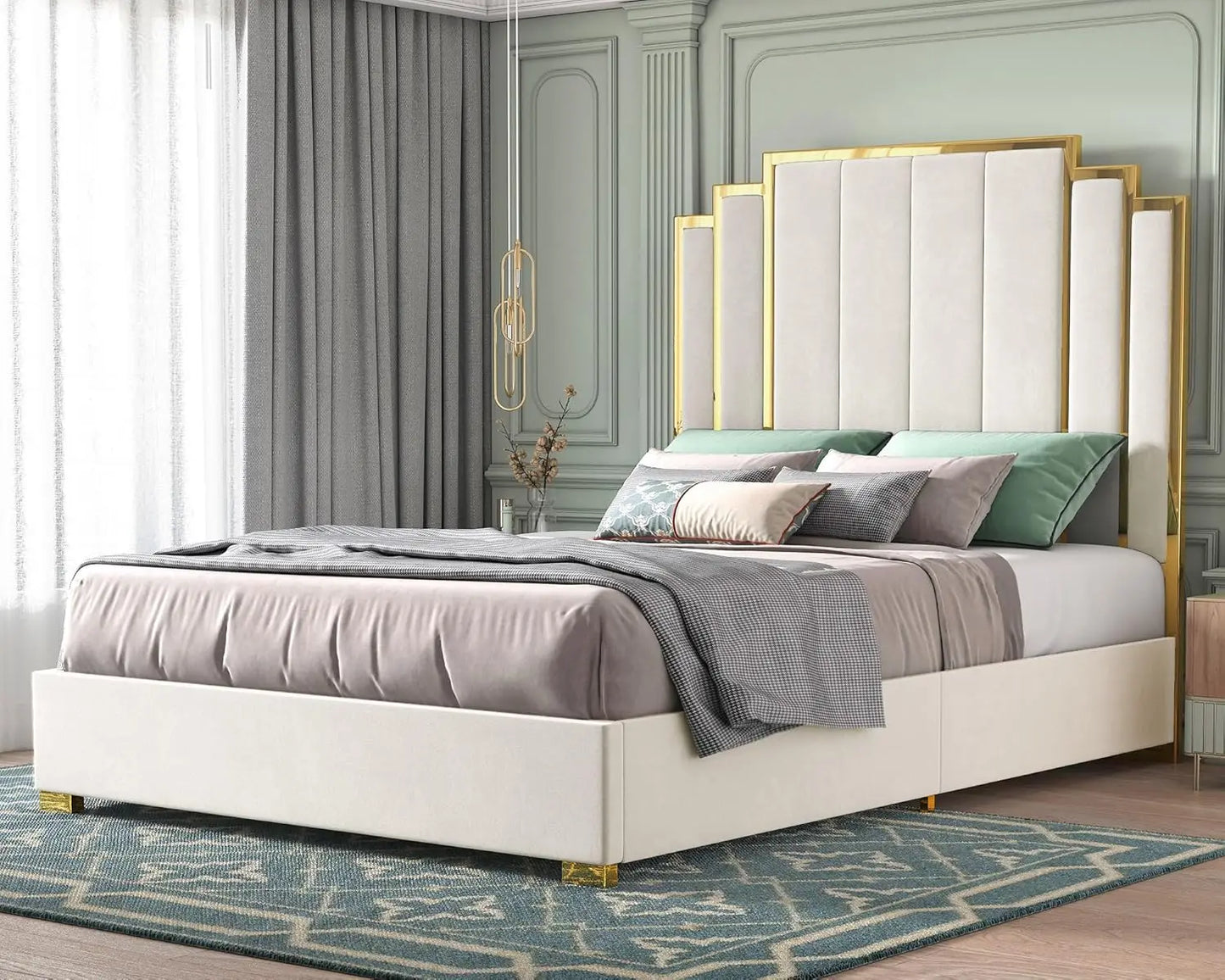 Queen Size Platform Bed Frame and Headboard