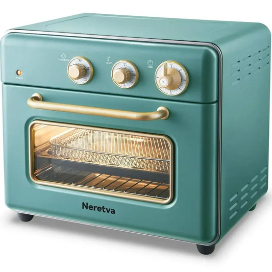 Compact Toaster Oven Air Fryer 6-in-1 1500W Rapid Heat 21QT Convection Oven with Non-Stick Interior and Cooking Accessories