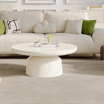 Creamy White Center Table, Modern Tea Table Low Floor