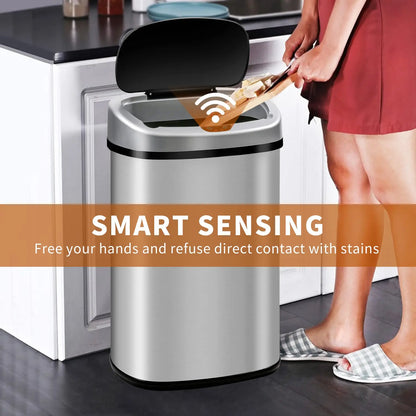 Automatic Touch Free 13-Gallon Kitchen Trash Can Automatic Touch Free