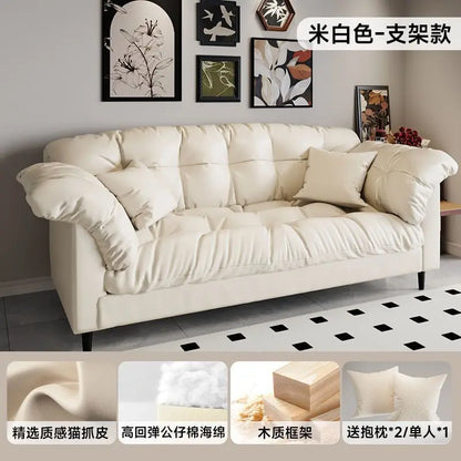 Modern Cloud Loveseat Sofa Plush 2-Seater Couch with Pillow Armrests for Small Spaces Living Room Bedroom Dorm Compact Design