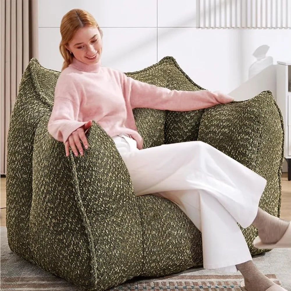 47" Bean Bag Chairs Large Bean Bag Couch for Adults Stuffed Sofa Chair