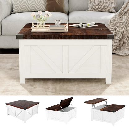 35.6"/40'' Lift Top Farmhouse Coffee Table with Large Hidden Storage