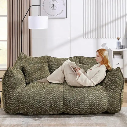 47" Bean Bag Chairs Large Bean Bag Couch for Adults Stuffed Sofa Chair