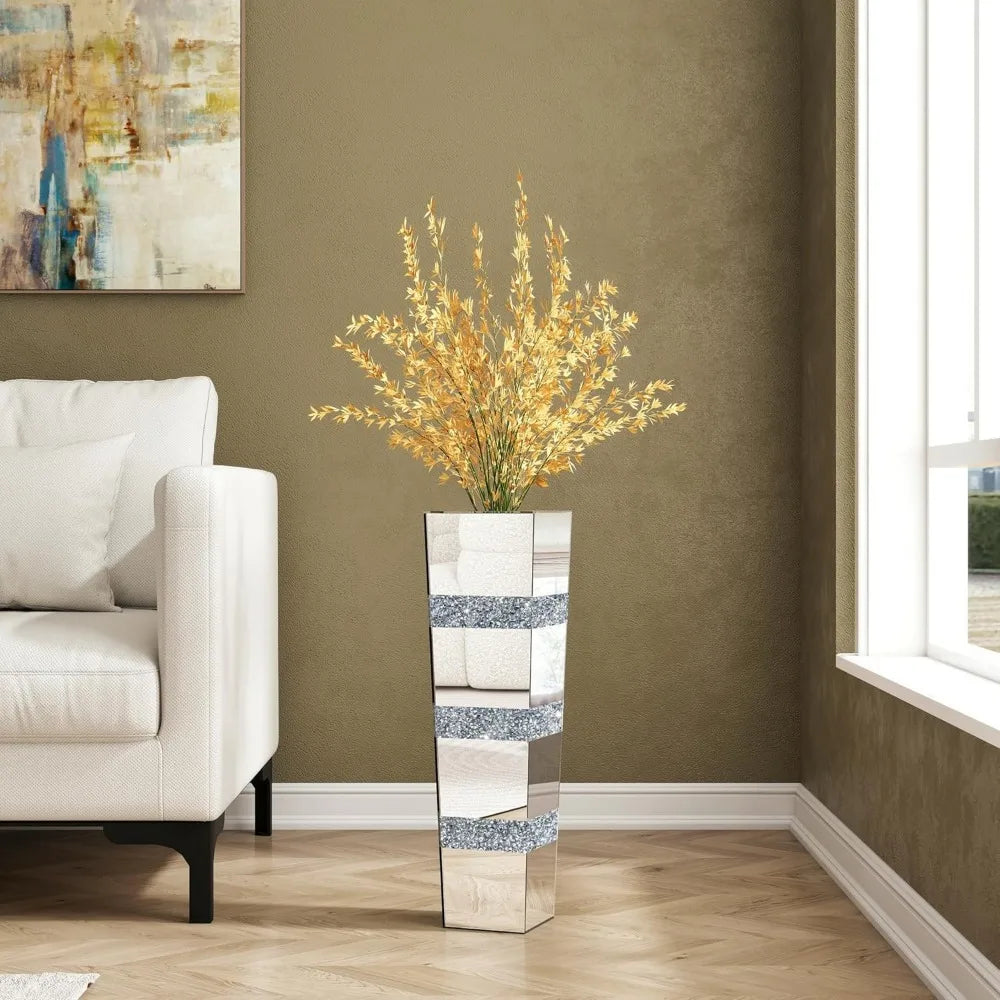 28" Large Crushed Diamond Floor Vase