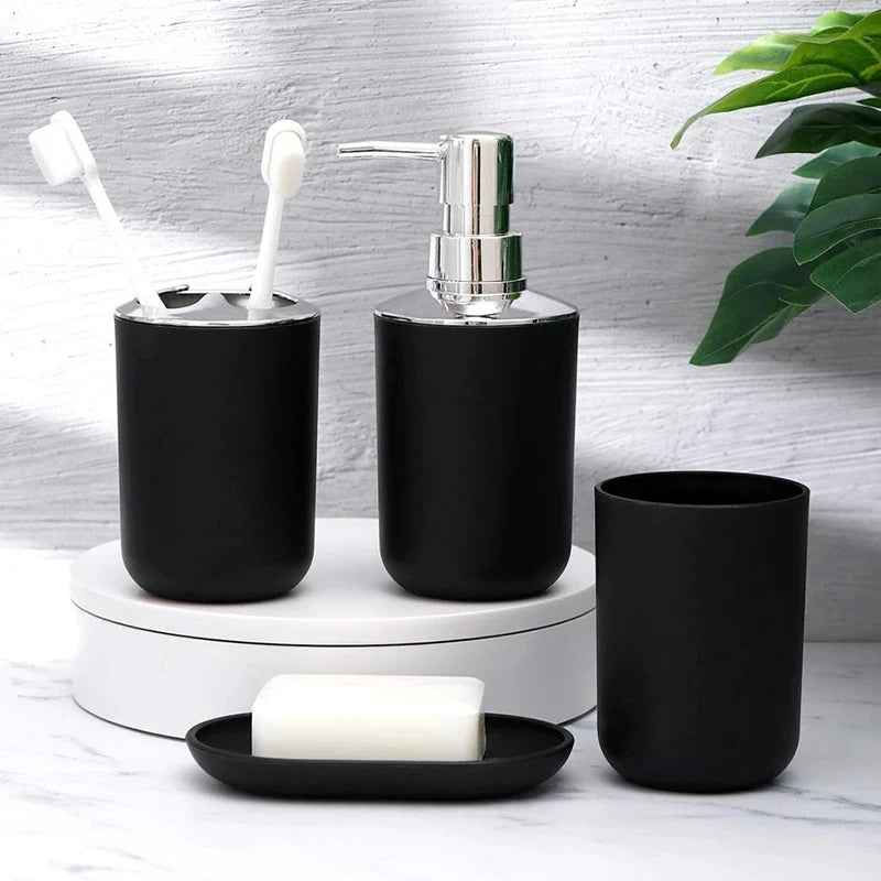 4 piece black bathroom kit