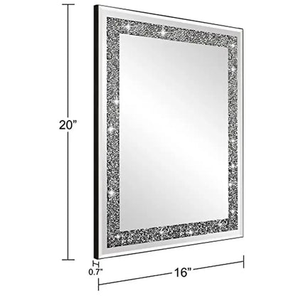 16x20 Crystal Crush Diamond Wall Mirror