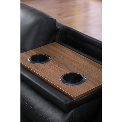 Sectional Sofa with Removable Storage Ottoman L-Shape Couch with Cupholder and Nailhead Trim 8" Faux Leather Sectional Sofa