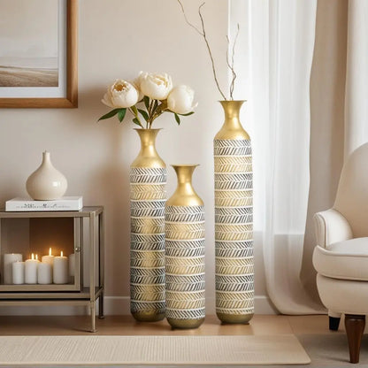 Large Gold Floor Vases Set of Inch Tall Decorative Vase for Home Decor