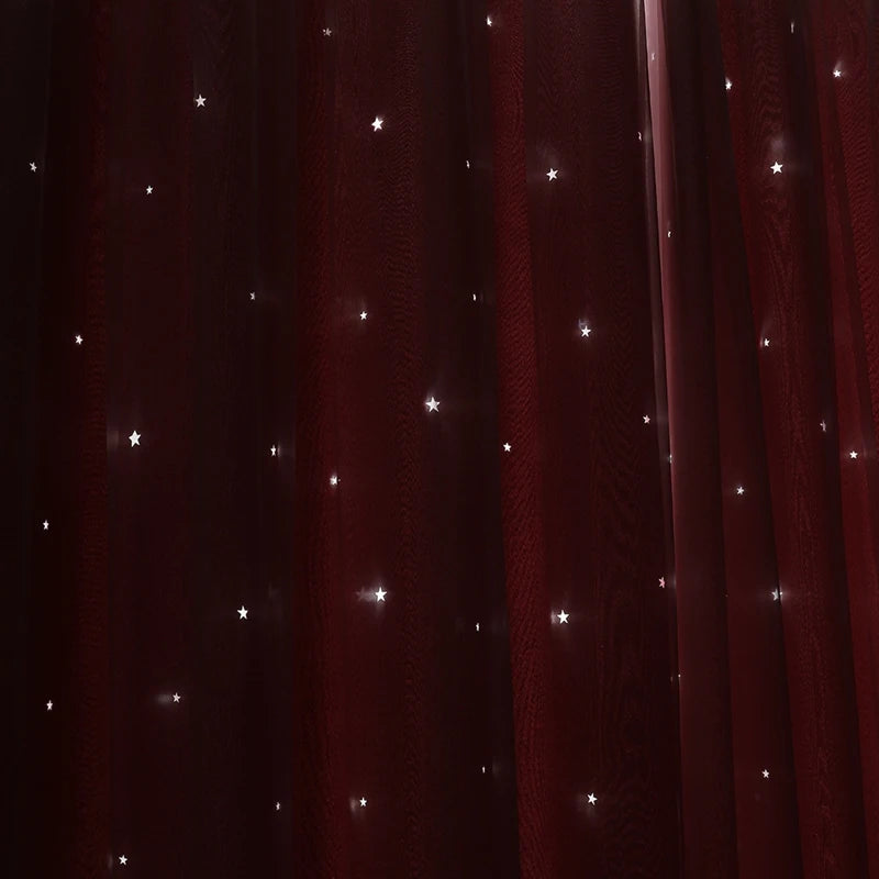 2-40x84in Panels Stars Curtains Blackout Curtains for Bedroom/Living room.