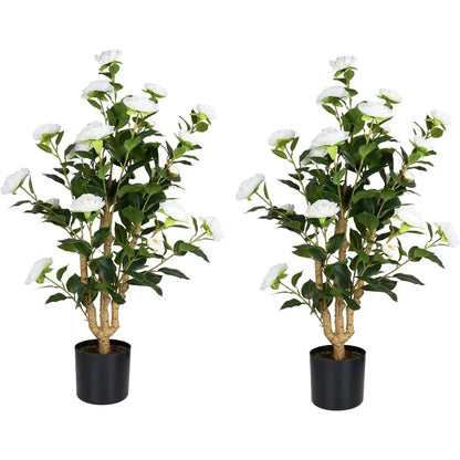 2 Pack Artificial Camellia Tree