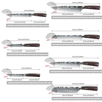 Knife Sets for Kitchen 14 Pieces with Knife Holder High Carbon Stainless Steel