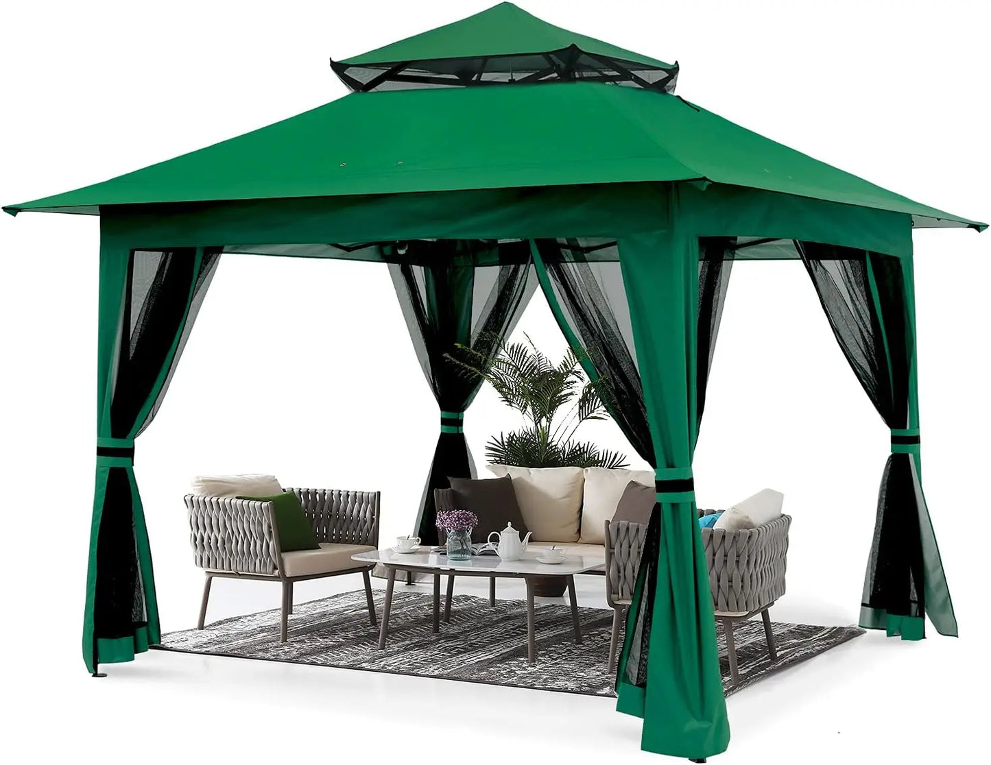 Pop Up Gazebo 13x13Outdoor Canopy Tent with Mosquito Netting