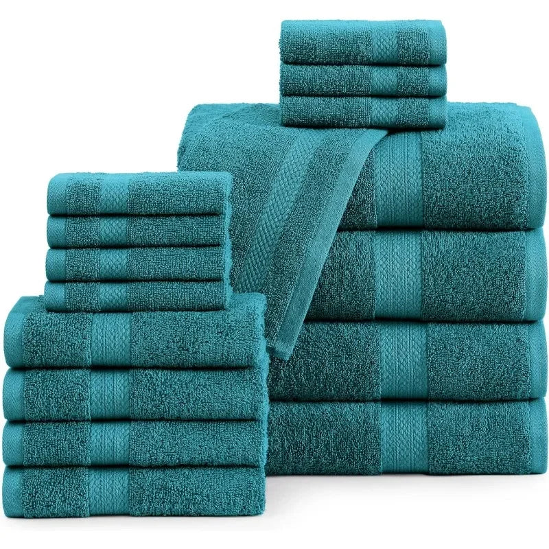 100% Cotton 16 Piece Bath Towels