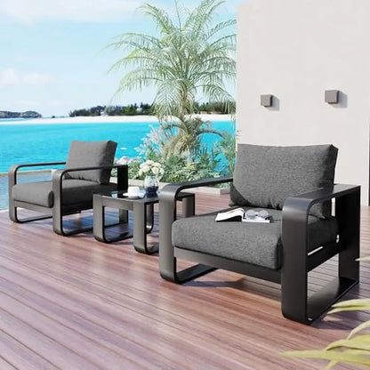 All-Weather Aluminum Patio Furniture Set and Coffee Table