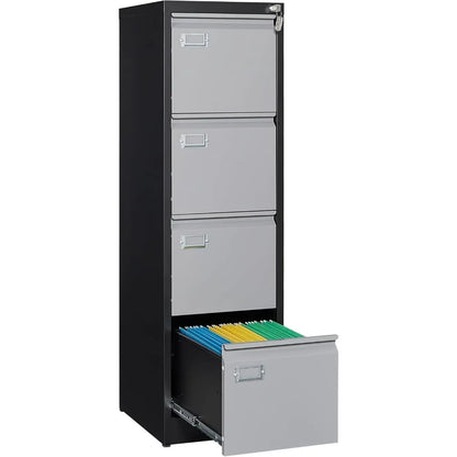 Metal 4 Drawer File Cabinet with Lock,