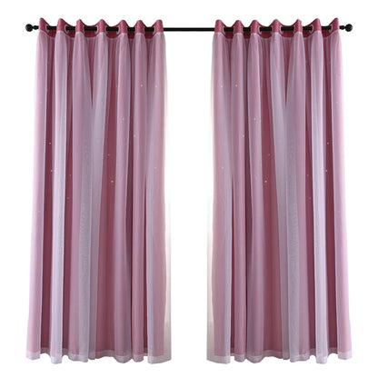 2-40x84in Panels Stars Curtains Blackout Curtains for Bedroom/Living room.