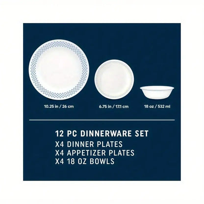2-Pc Dinnerware Set, Serves 4, suitable for friends gathering, birthday party, family dinner, suitable for housewarming gift