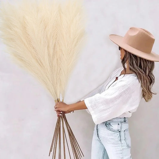 4 Pcs Artificial Pampas Grass Large Stems 43'' Tall