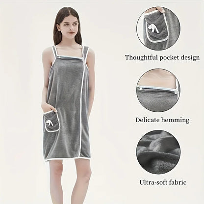 Quick Drying, Wearable Bath Towel For Adults