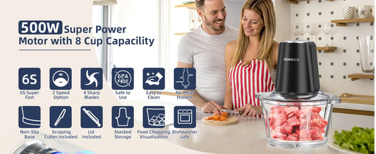 500W Food Chopper 2 Speed for Vegetable Kitchen