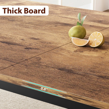 78 Inch Long Kitchen Dining Table， Rectangular Dining Table with Cut Corners for Living Room
