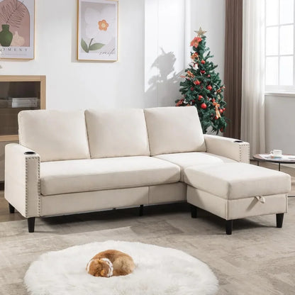 Convertible L-Shaped  Sectional Couche for Living Room