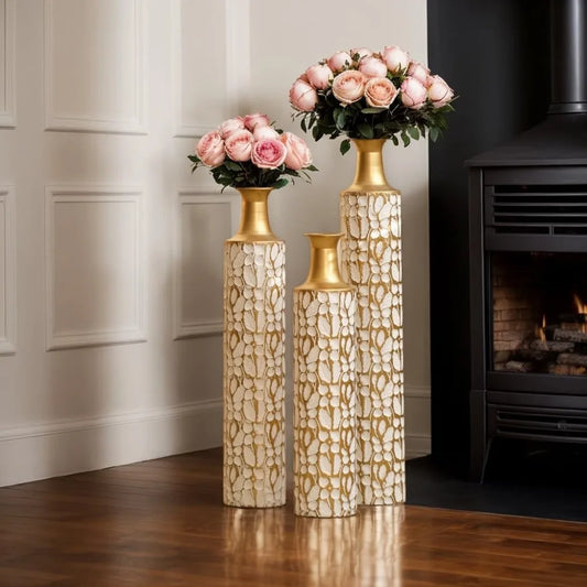 Large Gold Floor Vases Set of Inch Tall Decorative Vase for Home Decor